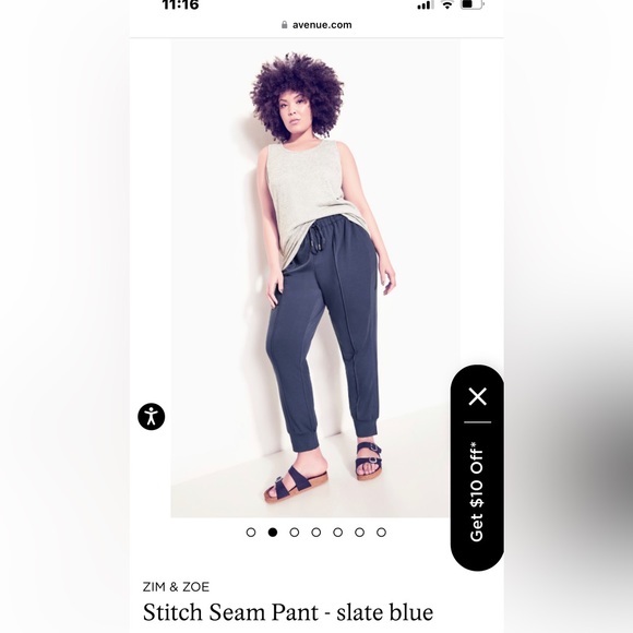 From Avenue: Zim & Zoe stitch seam pants. Size 22. Slate blue. Nice joggers. - Picture 2 of 9